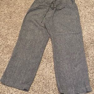 Charter Club Gray Linen Pants Lg